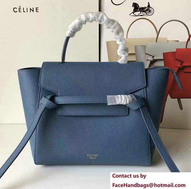 Celine Belt Tote Mini Bag in Original Clemence Leather Dark Blue