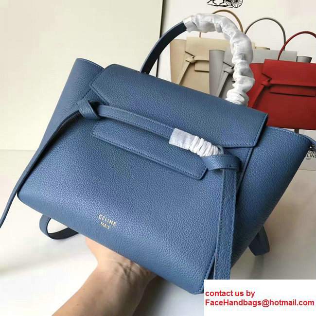 Celine Belt Tote Mini Bag in Original Clemence Leather Dark Blue - Click Image to Close
