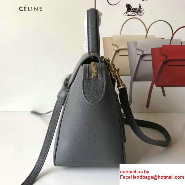 Celine Belt Tote Mini Bag in Original Clemence Leather Dark Gary - Click Image to Close