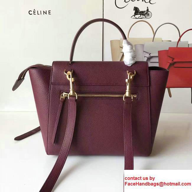 Celine Belt Tote Mini Bag in Original Clemence Leather Fusia - Click Image to Close