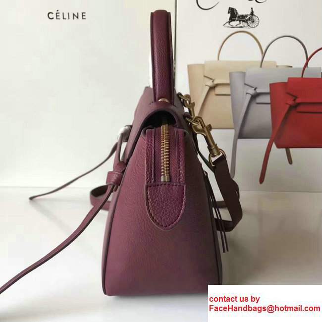 Celine Belt Tote Mini Bag in Original Clemence Leather Fusia - Click Image to Close
