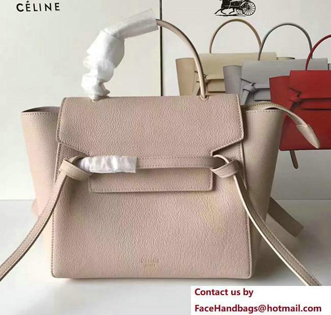 Celine Belt Tote Mini Bag in Original Clemence Leather Ice Cream - Click Image to Close