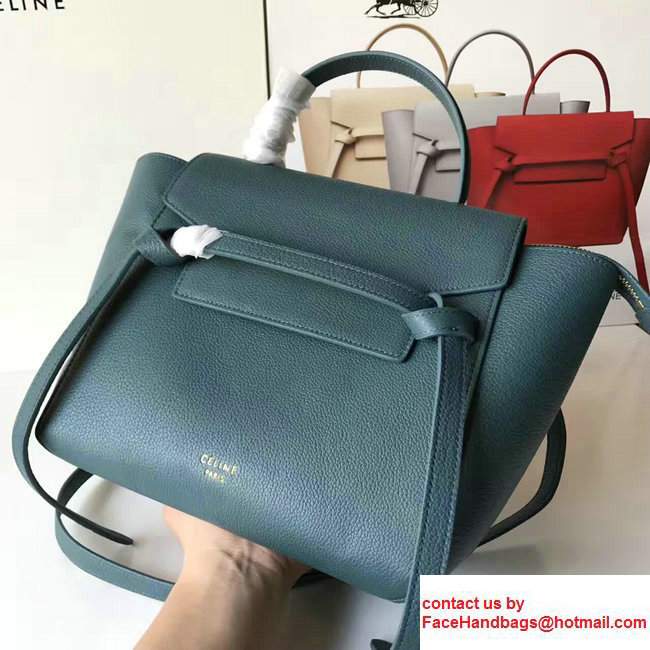 Celine Belt Tote Mini Bag in Original Clemence Leather Ice Green - Click Image to Close