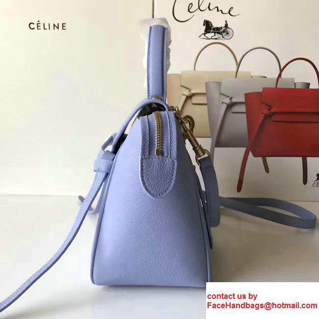 Celine Belt Tote Mini Bag in Original Clemence Leather Light Blue - Click Image to Close