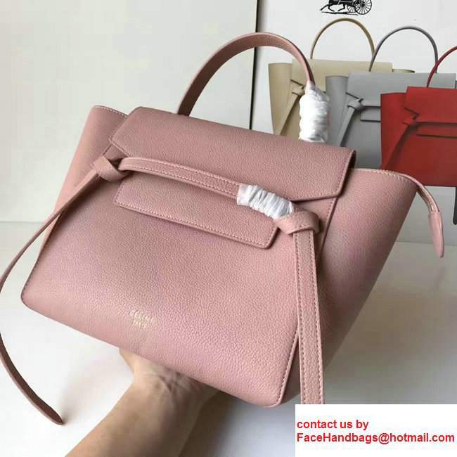 Celine Belt Tote Mini Bag in Original Clemence Leather Pink
