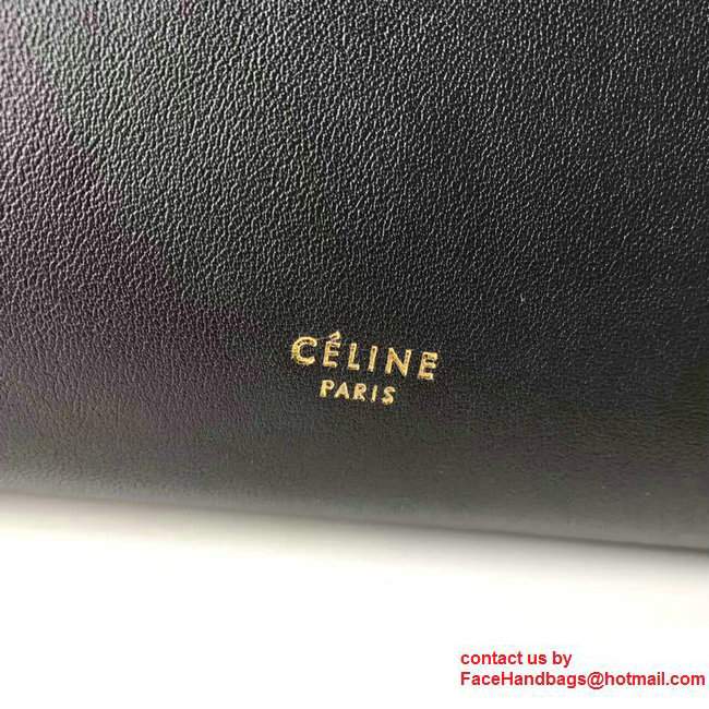 Celine Belt Tote Quilting Small Bag in Original Smooth Leather Black - Click Image to Close