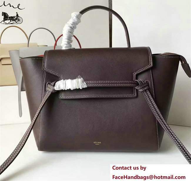 Celine Belt Tote Quilting Small Bag in Original Smooth Leather Burgundy
