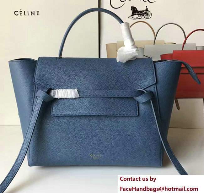 Celine Belt Tote Small Bag in Original Clemence Leather Dark Blue - Click Image to Close