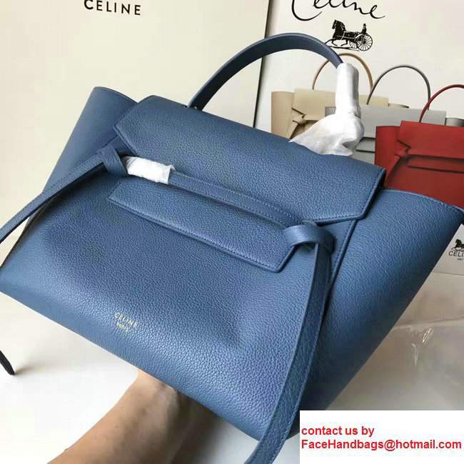 Celine Belt Tote Small Bag in Original Clemence Leather Dark Blue