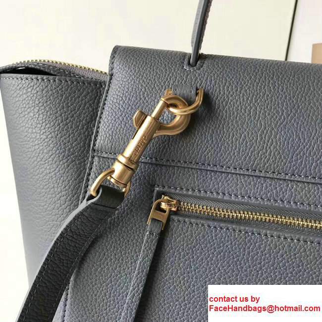 Celine Belt Tote Small Bag in Original Clemence Leather Dark Gary