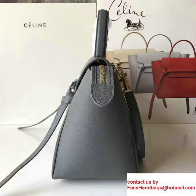 Celine Belt Tote Small Bag in Original Clemence Leather Dark Gary - Click Image to Close