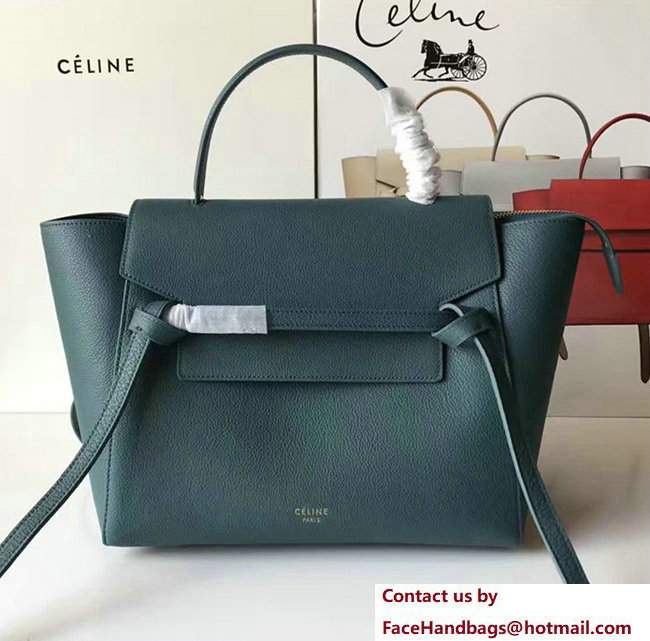 Celine Belt Tote Small Bag in Original Clemence Leather Ice Green