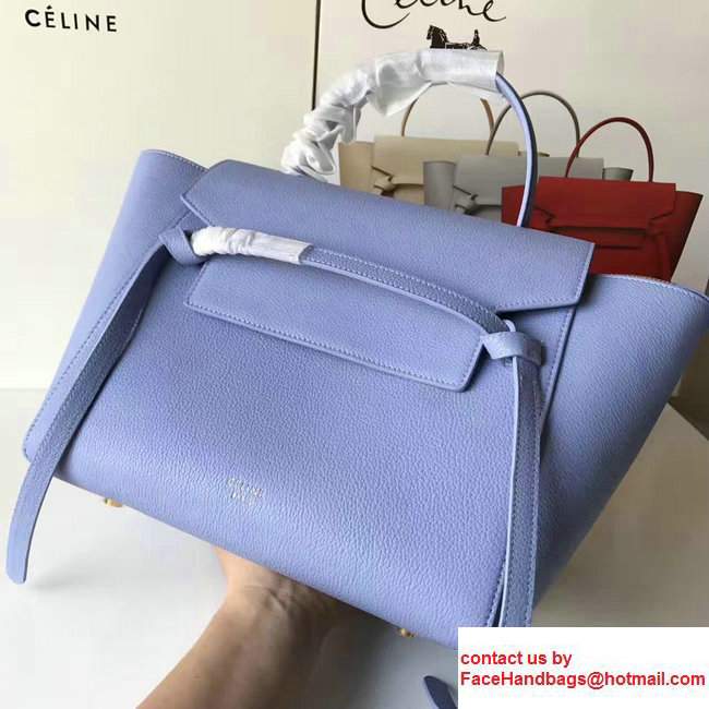 Celine Belt Tote Small Bag in Original Clemence Leather Light Blue