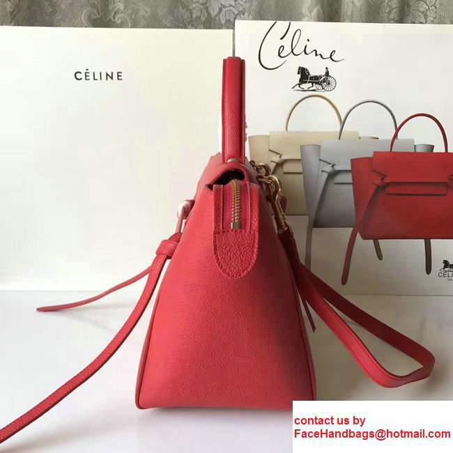 Celine Belt Tote Small Bag in Original Clemence Leather Red - Click Image to Close