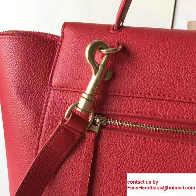 Celine Belt Tote Small Bag in Original Clemence Leather Red