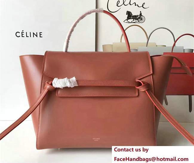 Celine Belt Tote Small Bag in Original Smooth Leather Brick Red - Click Image to Close