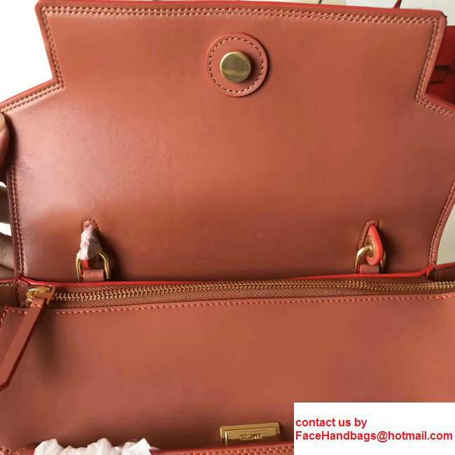 Celine Belt Tote Small Bag in Original Smooth Leather Brick Red