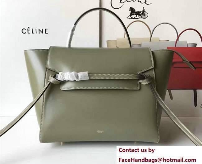 Celine Belt Tote Small Bag in Original Smooth Leather Olive - Click Image to Close