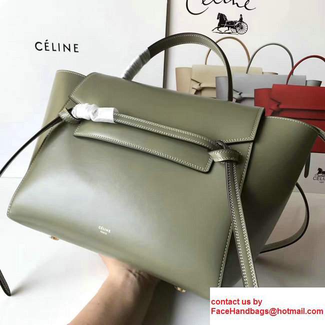 Celine Belt Tote Small Bag in Original Smooth Leather Olive