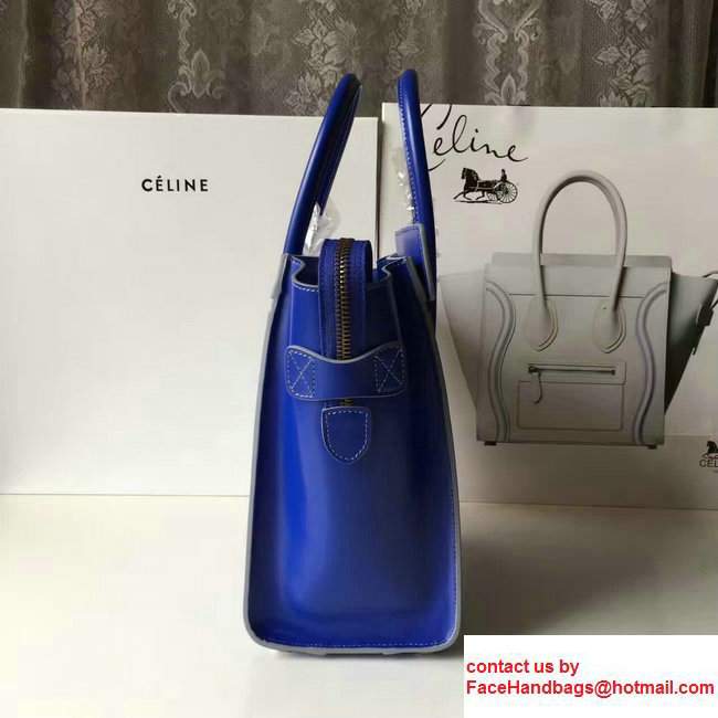 Celine Luggage Micro Tote Bag In Original Calfskin Smooth Leather Sapphire