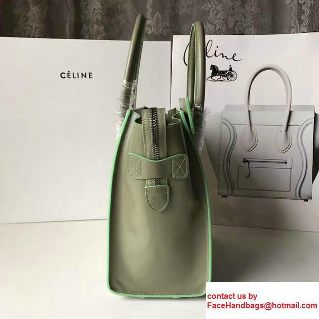 Celine Luggage Micro Tote Bag in Original Smooth Leather Olive 2017 - Click Image to Close