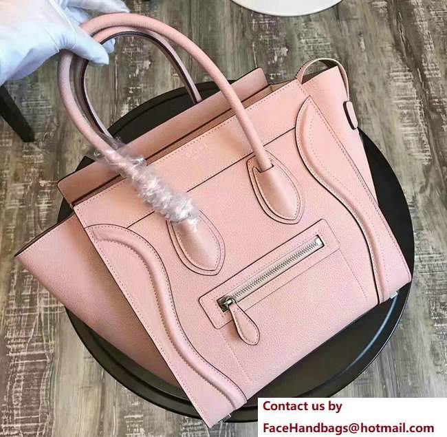 Celine Luggage Micro Tote Bag in Original Smooth Leather Pink