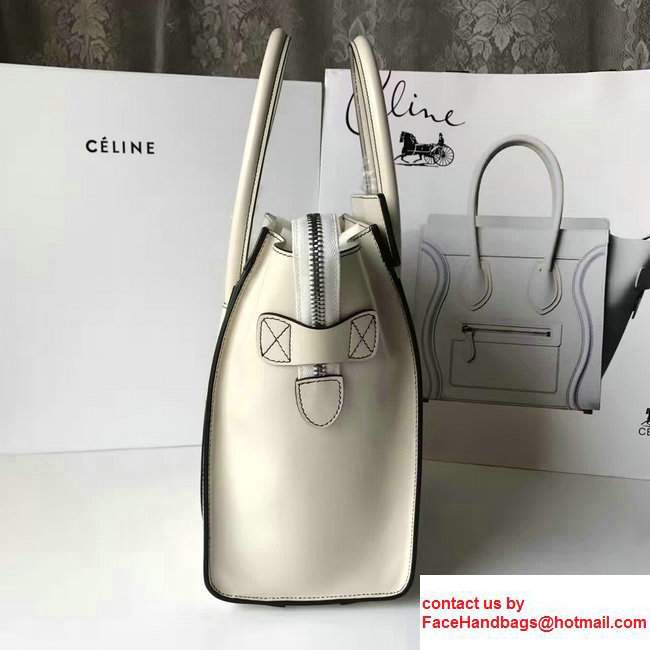 Celine Luggage Micro Tote Bag in Original Smooth Leather White 2017