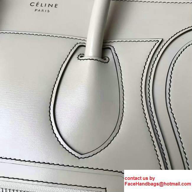 Celine Luggage Micro Tote Bag in Original Smooth Leather White 2017