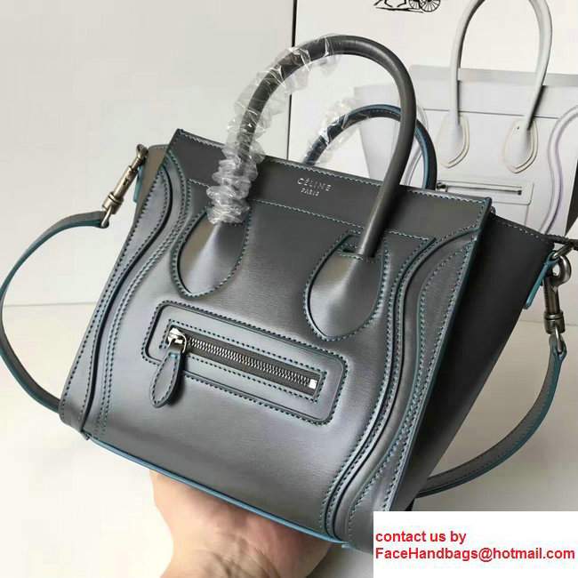Celine Luggage Nano Tote Bag In Original Calfskin Leather Etoupe 2017 - Click Image to Close
