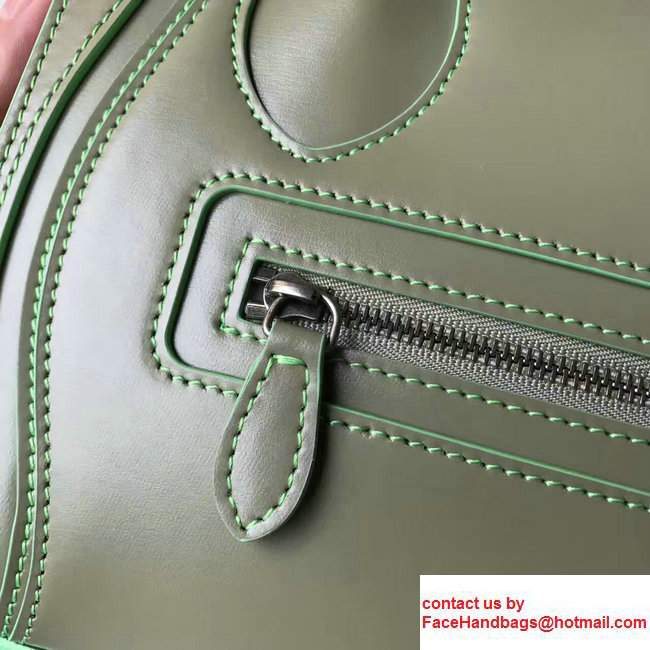 Celine Luggage Nano Tote Bag In Original Calfskin Leather Olive 2017