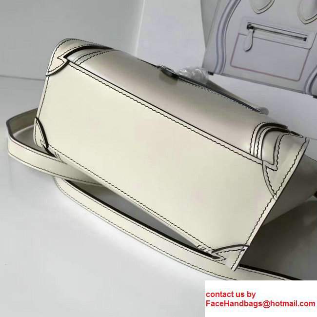 Celine Luggage Nano Tote Bag In Original Calfskin Leather White 2017 - Click Image to Close