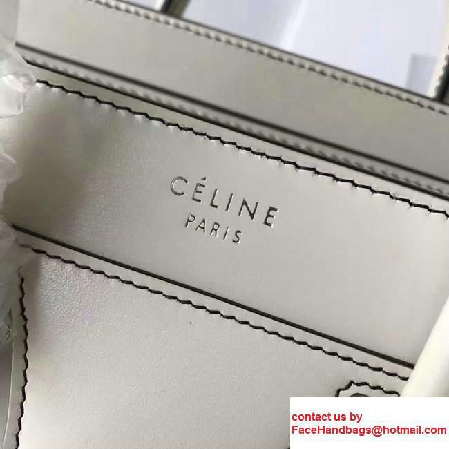 Celine Luggage Nano Tote Bag In Original Calfskin Leather White 2017
