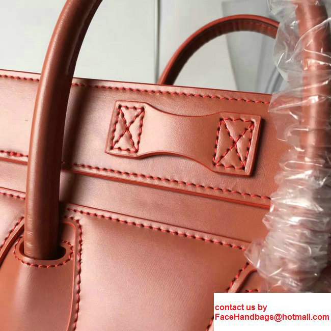 Celine Luggage Nano Tote Bag In Original Calfskin Smooth Leather Brick Red - Click Image to Close