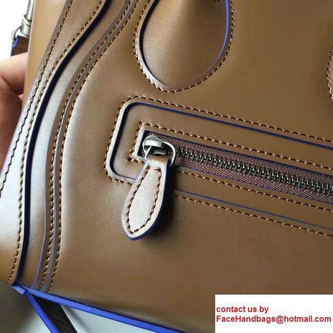 Celine Luggage Nano Tote Bag In Original Calfskin Smooth Leather Caramel