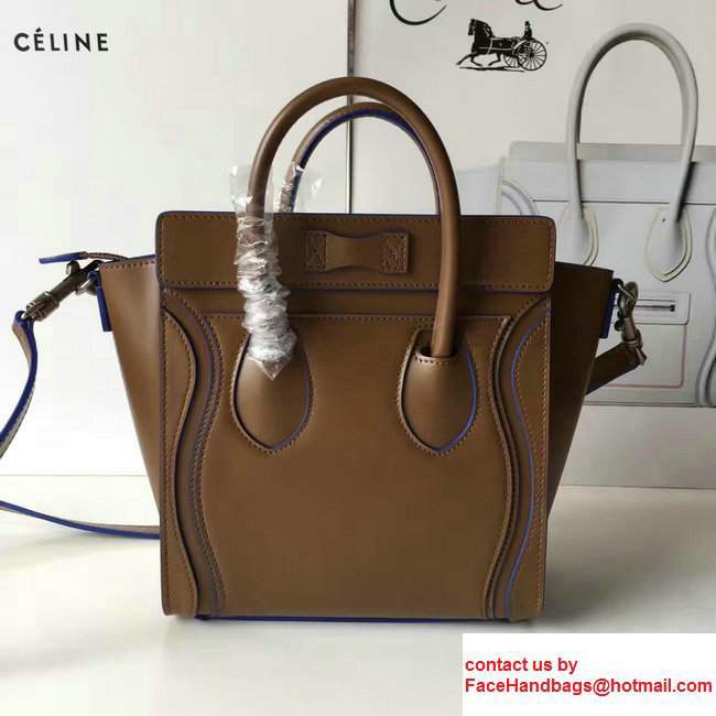 Celine Luggage Nano Tote Bag In Original Calfskin Smooth Leather Caramel
