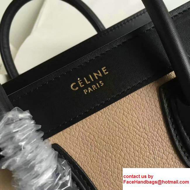 Celine Luggage Nano Tote Bag In Original Grained Leather Chocolate/Black/Orange 2017 - Click Image to Close