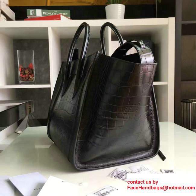 Celine Luggage Phantom Bag in Croco Pattern Black 2017 - Click Image to Close
