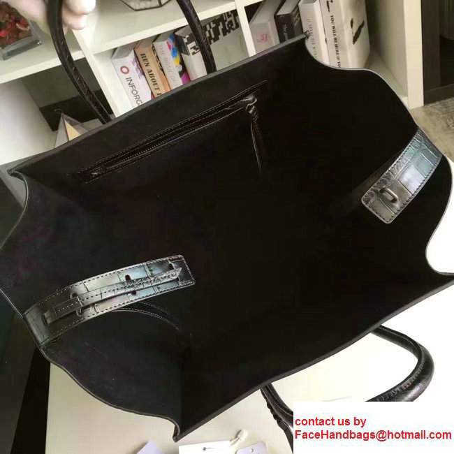 Celine Luggage Phantom Bag in Croco Pattern Black 2017