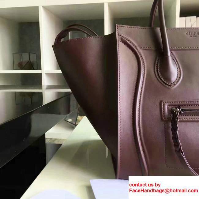 Celine Luggage Phantom Bag in Original Smooth Leather Burgundy 2017