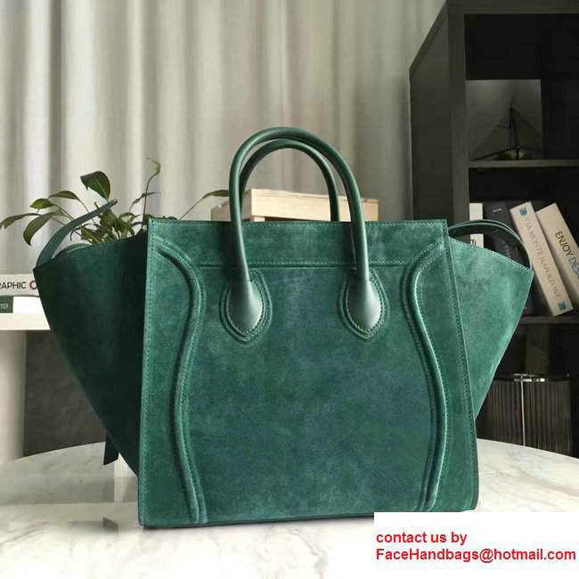 Celine Luggage Phantom Bag in Original Suede Leather Green 2017 - Click Image to Close