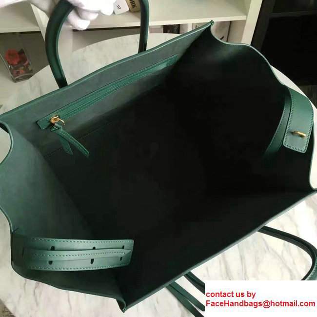 Celine Luggage Phantom Bag in Original Suede Leather Green 2017