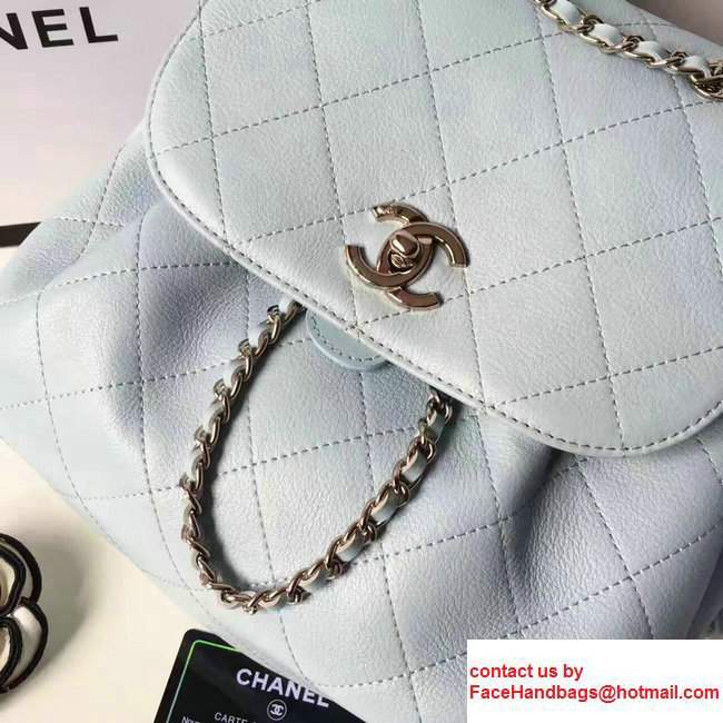 Chanel Calfskin Flap Quilting Backpack Pale Blue 2017 - Click Image to Close