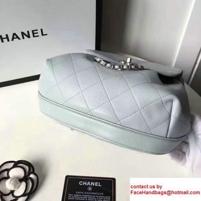 Chanel Calfskin Flap Quilting Backpack Pale Blue 2017