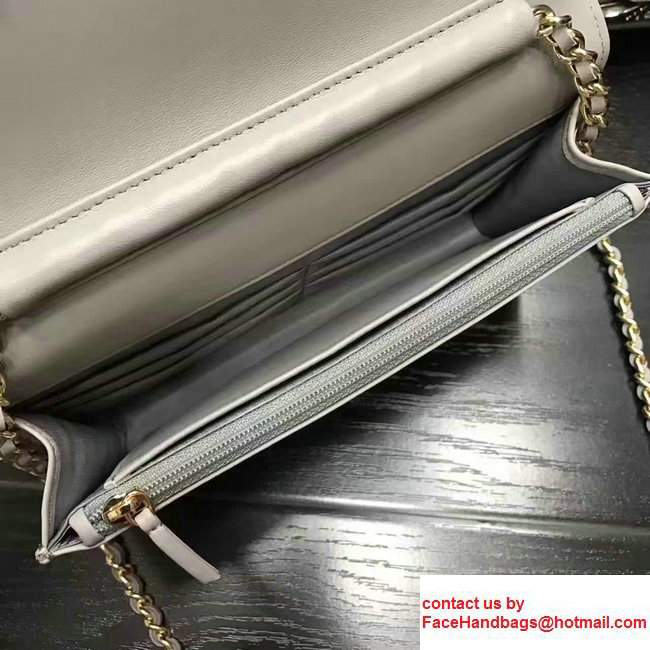Chanel Chevron Wallet On Chain WOC Bag Gary/Gold