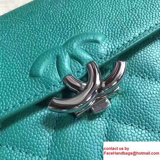 Chanel Clemence CalfskinFlap Bag A98646 Aquamarine 2017