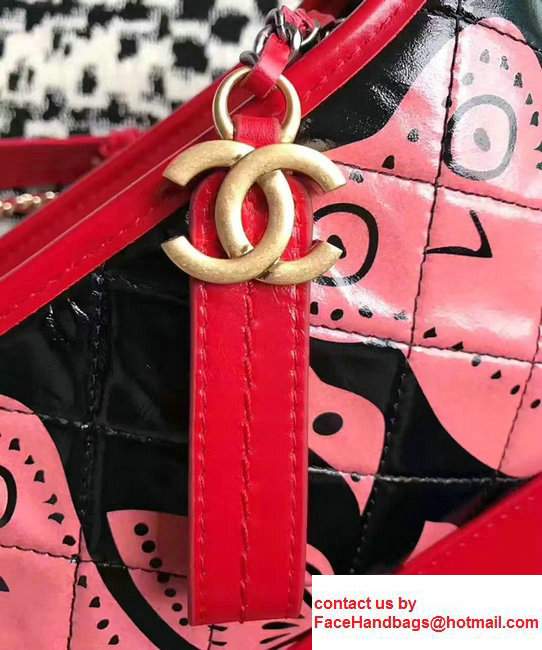 Chanel Gabrielle Graffiti Medium/Small Hobo Bag A91810/A93824 Red 2017 - Click Image to Close
