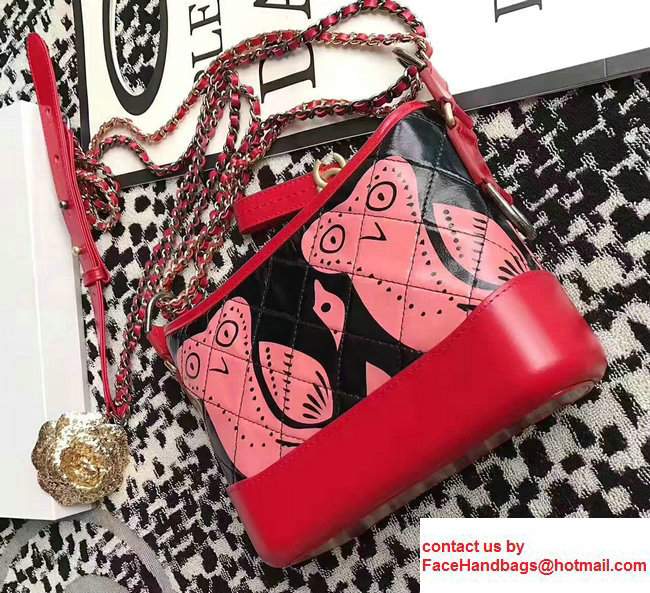 Chanel Gabrielle Graffiti Medium/Small Hobo Bag A91810/A93824 Red 2017 - Click Image to Close