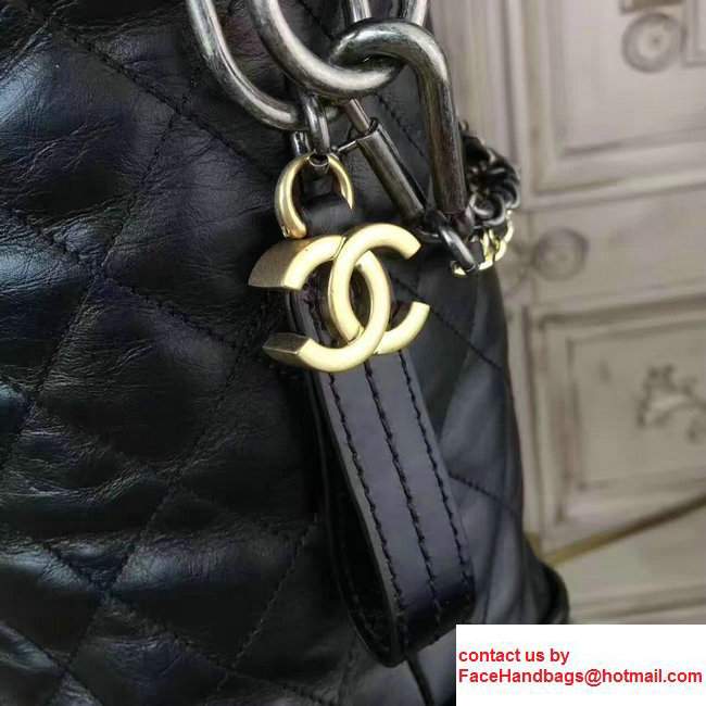 Chanel Gabrielle Large Hobo Shopping Tote Bag A93823 Black 2017 - Click Image to Close