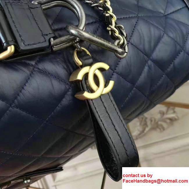 Chanel Gabrielle Large Hobo Shopping Tote Bag A93823 Dark Blue/Black 2017
