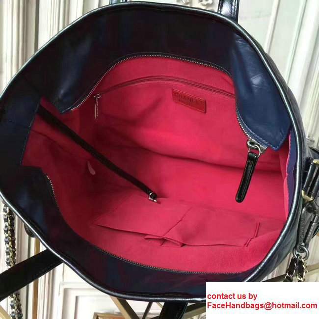 Chanel Gabrielle Large Hobo Shopping Tote Bag A93823 Dark Blue/Black 2017